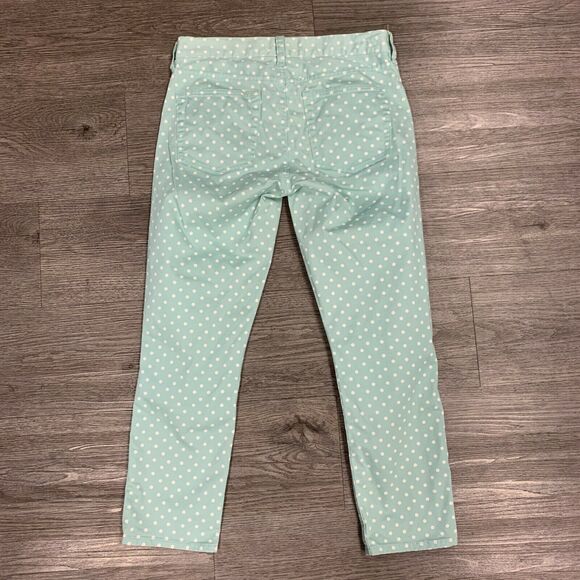 J.Crew Matchstick Jeans Women's Size 27 Mint Green Polka Dots Cropped Pants - Picture 3 of 10